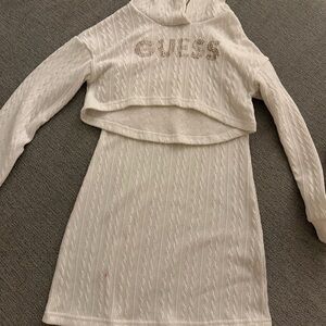 GUESS Cream Knit Kids Dress